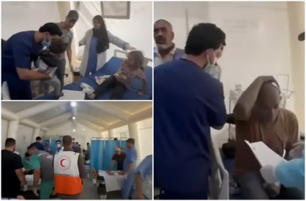 "Sora mea, iubita mea". Momentul în care o fetiţă de cinci ani îşi revede surioara pe care o crezuse moartă, într-un spital din Gaza