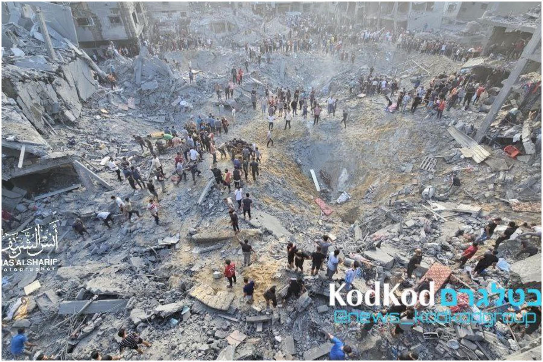 Explozii în tabăra de refugiaţi Jabalia din Gaza. Cel puţin 50 de morţi şi imagini crunte. A fost bombardată de israelieni, acuză palestinienii