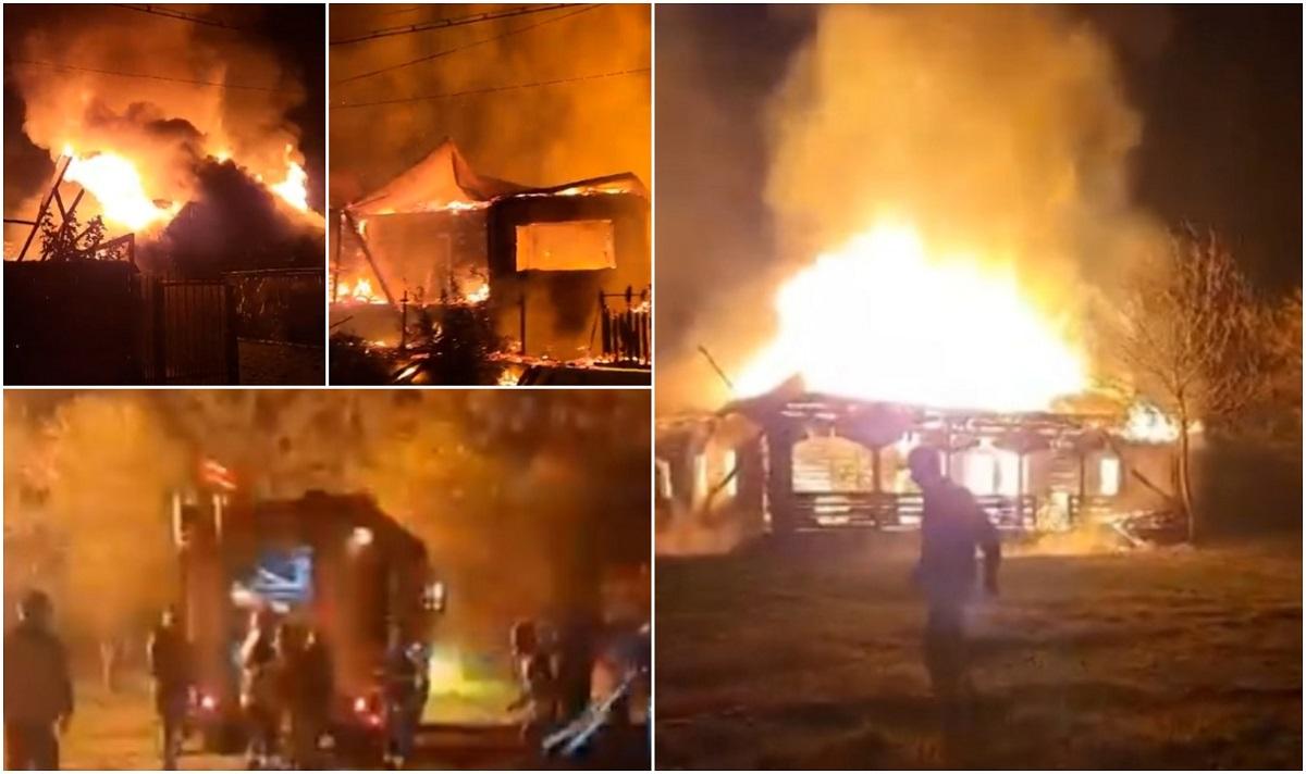 Trei oameni au rămas fără acoperiș deasupra capului, după ce două case au fost mistuite de flăcări, în Voineasa. Flăcările sau cuprins și o a treia locuință