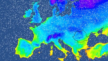 Harta temperaturilor în Europa