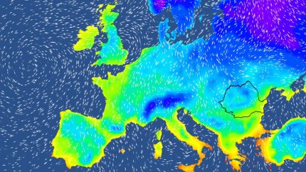 Harta temperaturilor în Europa