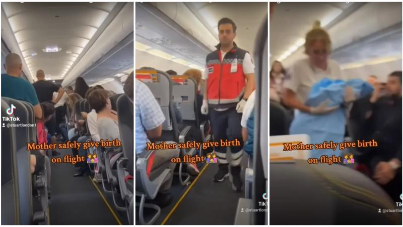 Martorii unui moment unic. Pasagerii unei curse Istanbul - Marsilia au asistat la nașterea unui copil, chiar înainte de a decola