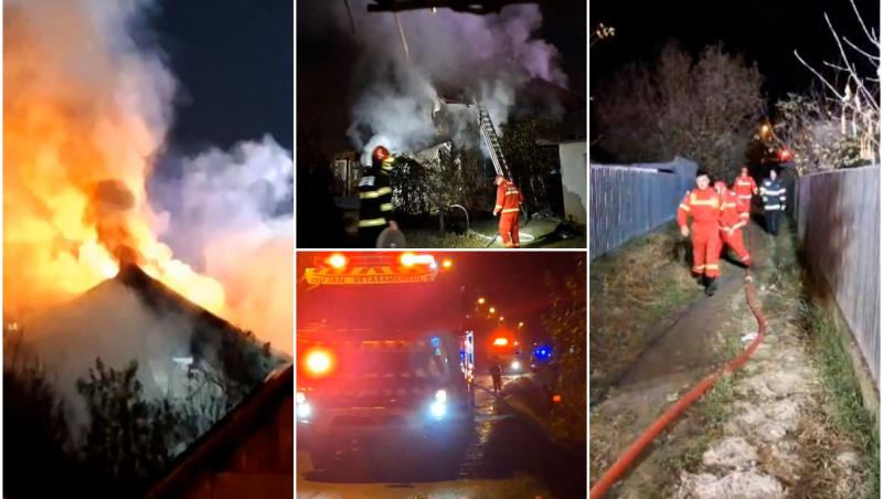 Bărbat de 53 de ani, intoxicat cu fum după ce casa lui a fost mistuită de flăcări. De la ce ar fi pornit incendiul din Iaşi