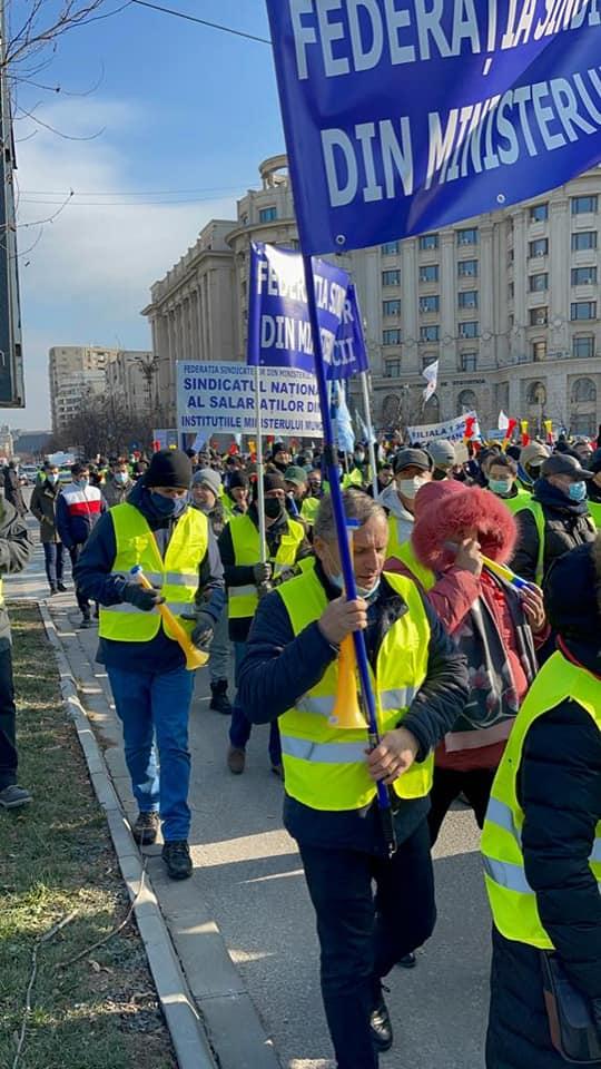 Protest al Sindicatului Național al Salariaților din Instituțiile Ministerului Muncii