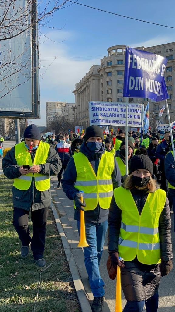 Protest al Sindicatului Național al Salariaților din Instituțiile Ministerului Muncii