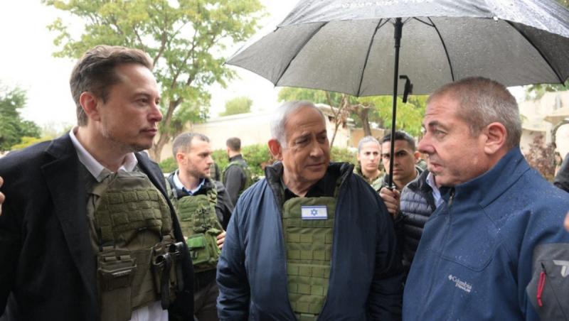 De ce s-a dus Elon Musk, de fapt, în Israel. Netanyahu l-a plimbat printre ruinele unui kibbuţ