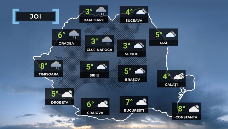 Vremea de mâine 30 noiembrie 2023. Lapoviță și ninsoare în mai multe zone din țară. Prognoza meteo ANM
