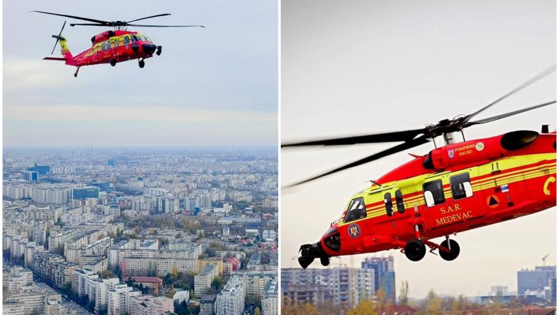 Elicopterele Black Hawk româneşti au survolat în premieră Capitala. Imagini de la zborul istoric