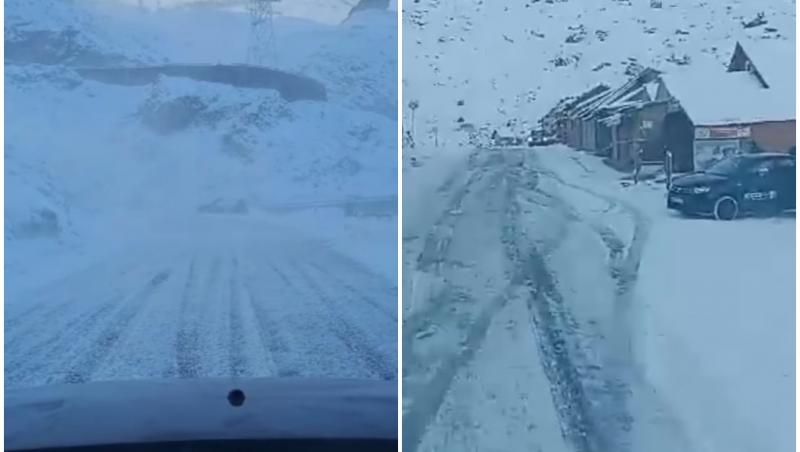 Viscol ca în toiul iernii la munte. Transfăgărăşanul, acoperit de un strat de zăpadă de 10 cm. Când se va închide circulaţia