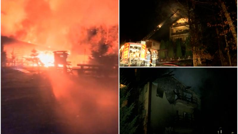 "Am auzit că pocneşte ceva". Pensiune din Râşnov, cuprinsă de un incendiu violent. De unde ar fi pornit flăcările