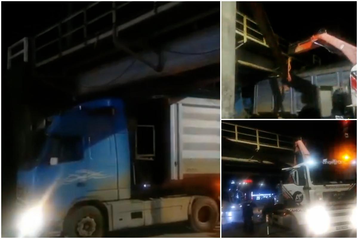 Un camionagiu de 61 de ani a intrat cu putere în limitatorul de înălţime al unui pasaj din Suceava. A fost amendat pentru neatenţie