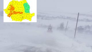 ANM a actualizat avertizările cod galben şi portocaliu de ninsori și viscol. Zonele din ţară unde va ninge abundent