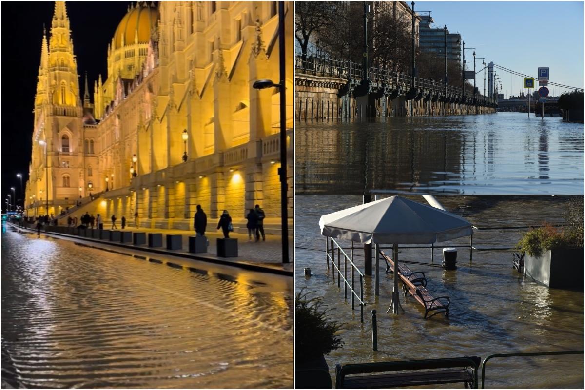 Inundaţii în Budapesta după ce nivelul Dunării a atins aproape 7 metri. Imagini spectaculoase cu străzile înecate de apă