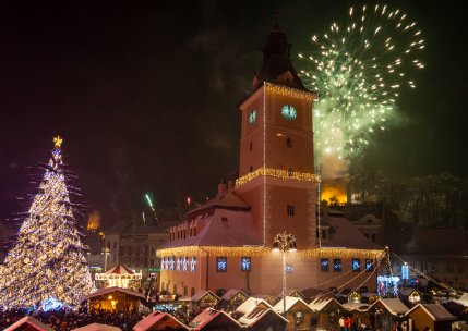 Foc de artificii de Revelion în Brașov