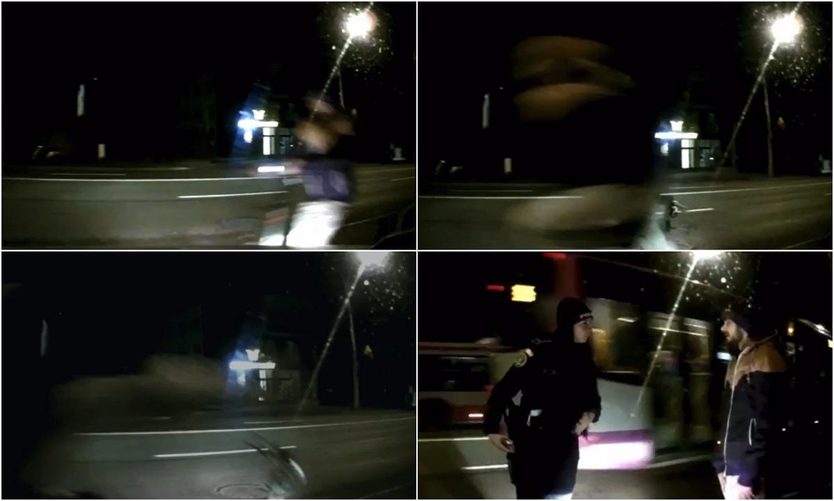 Tânăr pe trotinetă, luat pe capotă de o mașină, în Cluj. Circula neregulamentar pe trotuar și a traversat cu viteză intersecția, când a fost izbit