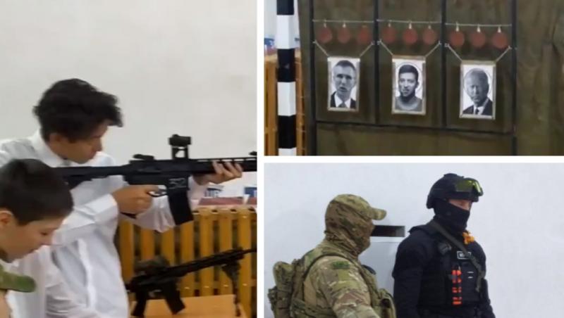 Elevii unui colegiu din Rusia, antrenaţi de Wagner şi Rosgvardia să tragă în ţinte cu chipurile lui Zelenski, Biden şi Stoltenberg