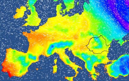 Harta temperaturilor în Europa