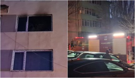 Panică într-un bloc din Craiova, după un incendiu puternic. 60 de persoane, evacuate