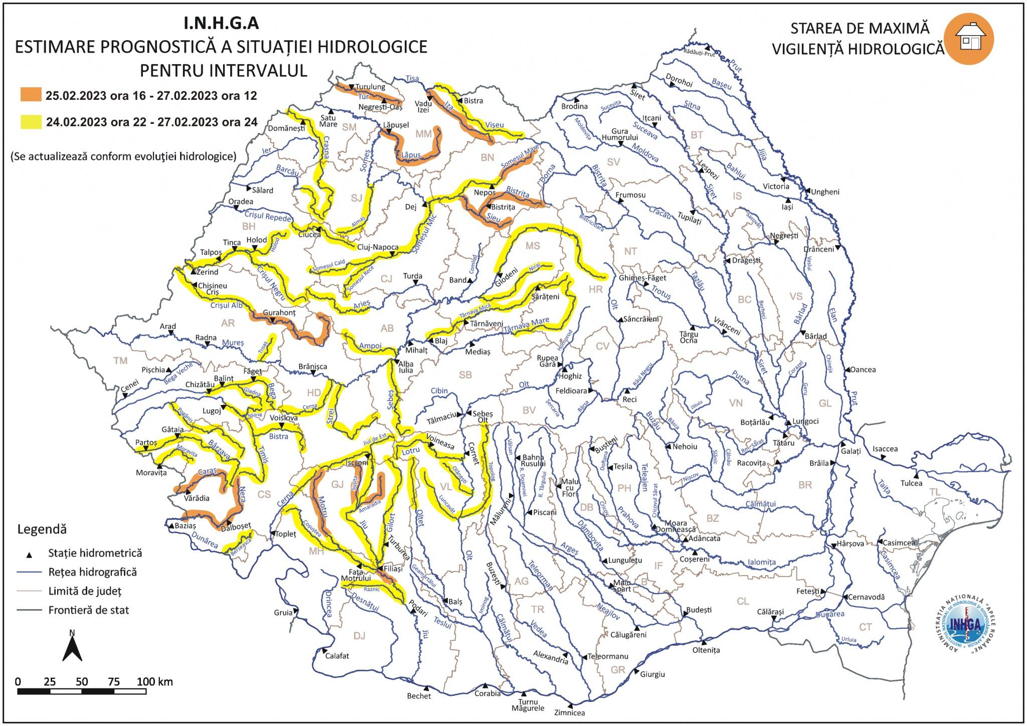 hartă hidrologică