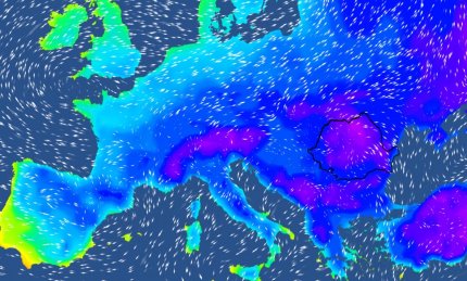 Harta temperaturilor în Europa