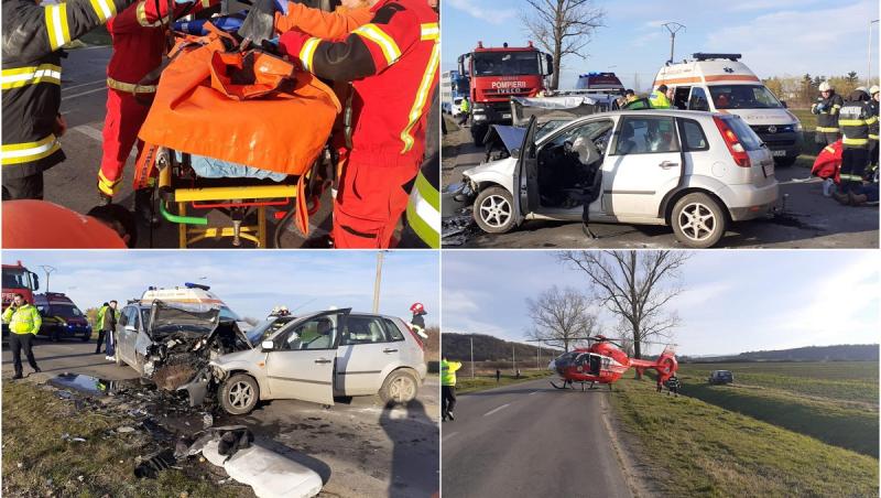 Cinci persoane, între care doi copii, rănite într-un accident rutier, în județul Arad. Una dintre victime, decedată în ciuda manevrelor de resuscitare