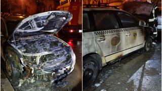 Accident sau foc pus intenţionat? Un taxi parcat a fost cuprins de flăcări, în toiul nopţii, pe o stradă din Satu Mare