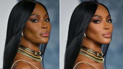 "Greşeala" comisă de Naomi Campbell în Photoshop. Fanii au observat imediat diferenţa