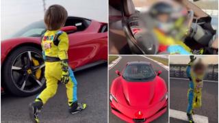 Nebunie în Turcia. Un politician și-a lăsat fiul de 3 ani să alerge pe Ferrari SF90 Stradale. Supercarul accelerează de la 0 la 200 km/h în doar 6,7 secunde