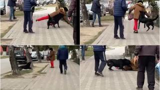 Scene revoltătoare în Nehoiu. O femeie e pusă la pământ de un câine şi nimeni nu-i sare în ajutor: "Uităm că toţi putem ajunge bolnavi şi neputincioşi?"