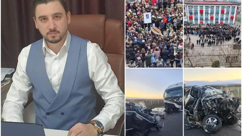 Ultimul rămas bun! Cristian, directorul de școală din Tecuci care a intrat cu mașina într-un TIR, s-a despărțit pentru totdeauna de elevi într-o mare de flori