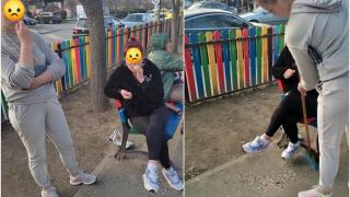 Femei amendate şi puse să dea cu mătura, după ce au ''tocat'' o pungă de semințe într-un loc de joacă pentru copii, în Craiova
