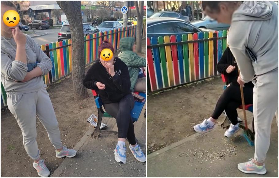 Femei amendate şi puse să dea cu mătura, după ce au ''tocat'' o pungă de semințe într-un loc de joacă pentru copii Femei amendate şi puse să dea cu mătura, după ce au ''tocat'' o pungă de semințe într-un loc de joacă pentru copii