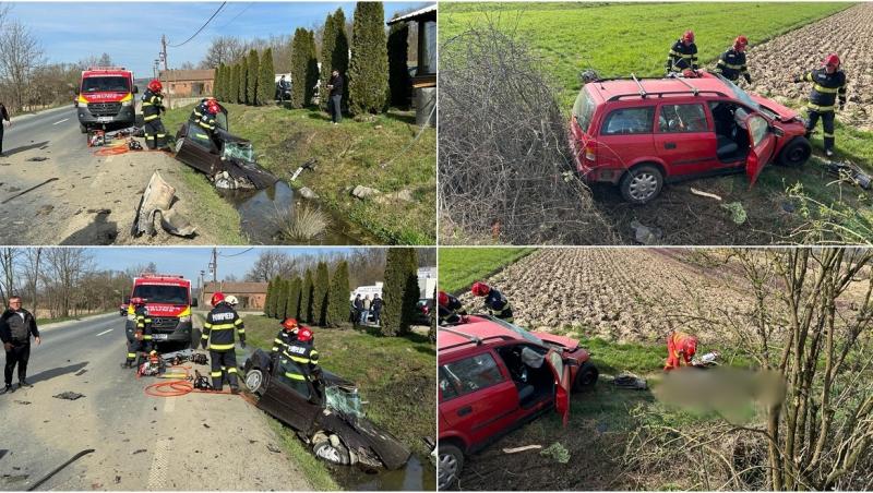 Un bărbat a murit, iar alte două persoane au fost rănite, după ce două mașini s-au izbit frontal pe DN 7, în Arad