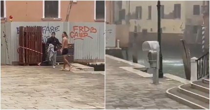 Momentul viral în care un tânăr se aruncă de pe un bloc de 3 etaje într-un canal din Veneţia. Primar: "Idiotul ar trebui să primească certificat de prostie"