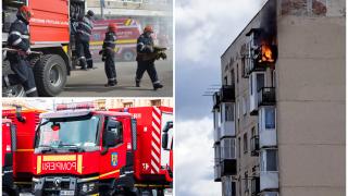 Fată de 15 ani, singură într-un apartament în flăcări. Incendiul a izbucnit la etajul 10 al blocului din Vulcan, sub ochii îngroziţi ai locatarilor