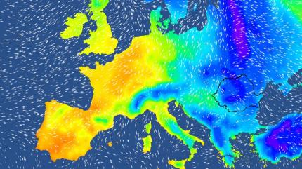 Harta temperaturilor în Europa