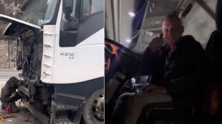 Un român i-a reparat TIR-ul şoferului ucrainean lăsat de patron să moară de foame pe Valea Oltului. Calvarul lui Pedro s-a încheiat după o lună