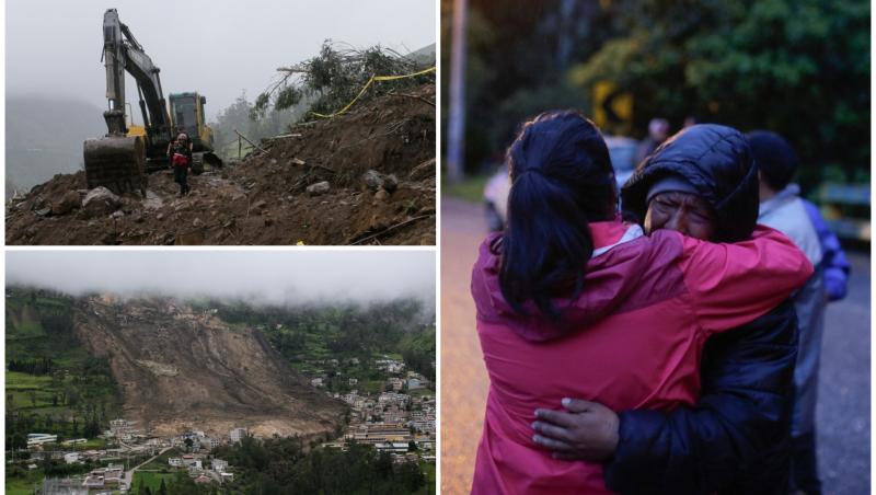 Disperare în Ecuador, după alunecarea de teren care a răpit cel puţin 11 vieţi. Oamenii îşi caută rudele cu lopata, sub malul de pământ