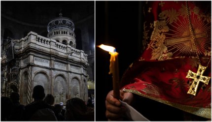 Când ajunge Sfânta Lumină de la Ierusalim în România. Sfântul Mormânt, inspectat încă din Vinerea Mare de poliţişti civili