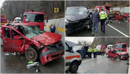 O victimă a rămas prinsă între fiarele contorsionate