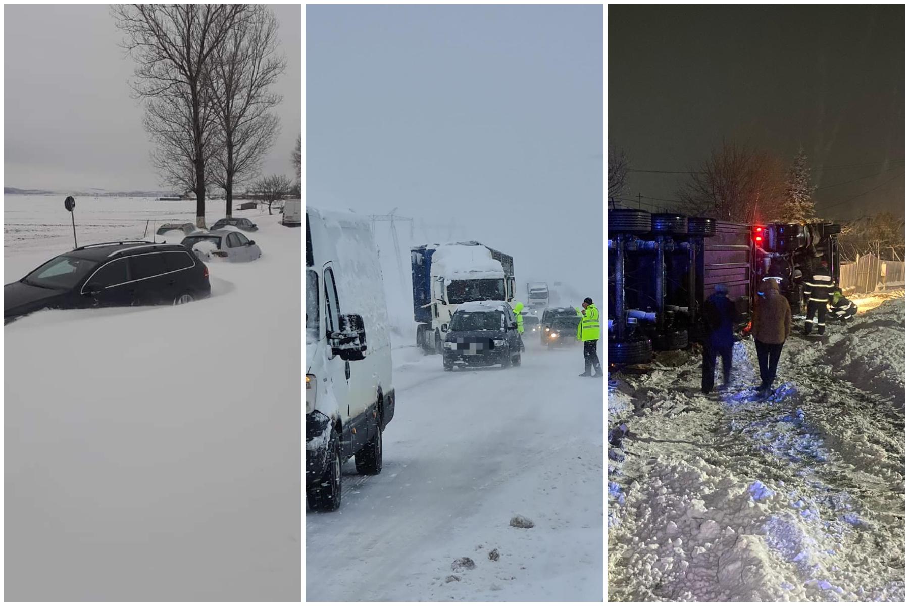 Sute de persoane salvate din maşinile înzăpezite. Situaţia drumurilor închise în Moldova. Aeroportul Suceava - închis