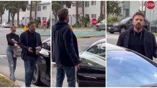 Un video, în care Ben Affleck pare că îi trânteşte supărat portiera maşinii în faţă lui Jennifer Lopez, a devenit viral