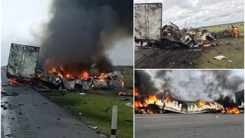 26 de morți după un accident devastator. O dubă de pasageri s-a ciocnit cu o semiremorcă, pe o autostradă din Mexic