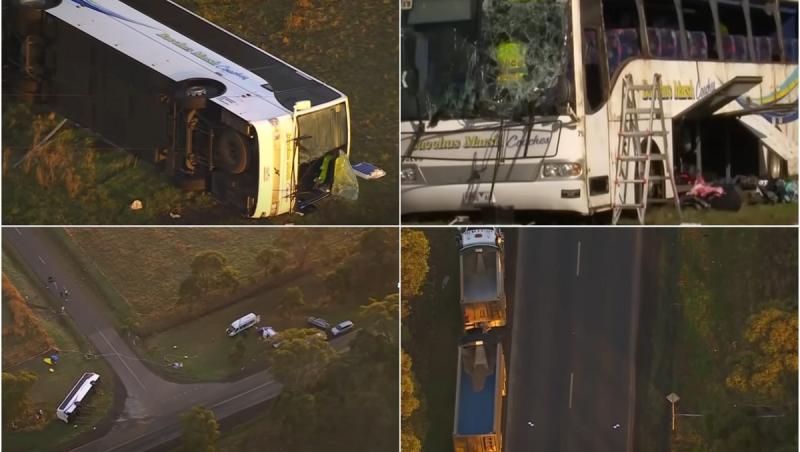 Imaginile groazei pe o șosea din Melbourne. Zeci de copii au fost răniți grav, după ce un camion a lovit din plin autobuzul în care erau