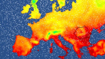 Harta temperaturilor în Europa