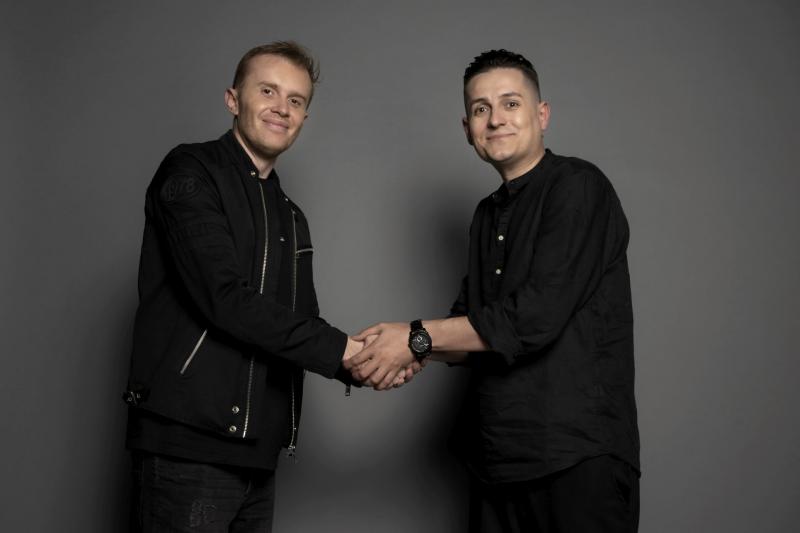 Comedianții George Tănase și Ionuț Rusu