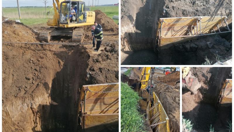 Doi muncitori, prinși sub un mal de pământ în Caracal. Unul dintre ei a murit, după ce s-a aflat la 7 metri adâncime. Celălalt a fost scos de colegi și dus la spital
