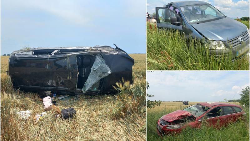 O femeie şi-a pierdut mâna iar o fată de 12 ani este inconştientă, după ce 3 maşini s-au ciocnit puternic, în Prahova. Alte 3 persoane, rănite grav