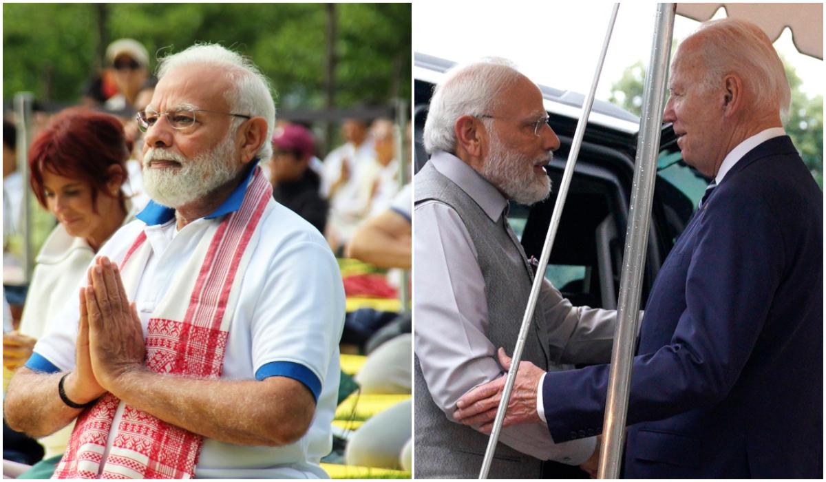 Modi şi-a început vizita în SUA cu exerciţii de yoga pe peluza ONU, apoi a fost primit de Joe Biden