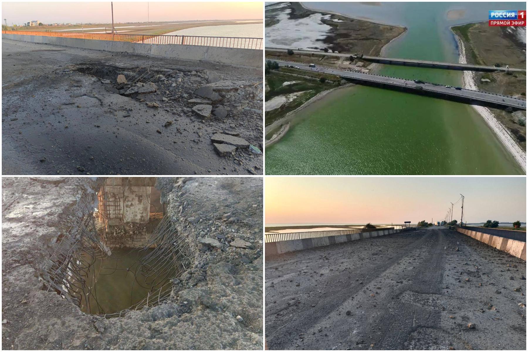 "Poarta spre Crimeea", avariată. Un pod dintre Crimeea și Herson, lovit de ucraineni cu rachete Storm Shadow